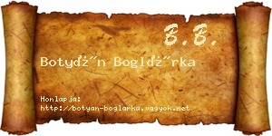 Botyán Boglárka névjegykártya
